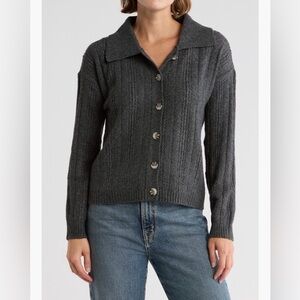Joseph A. Medium Gray Button-Up Cardigan Women’s Size Large